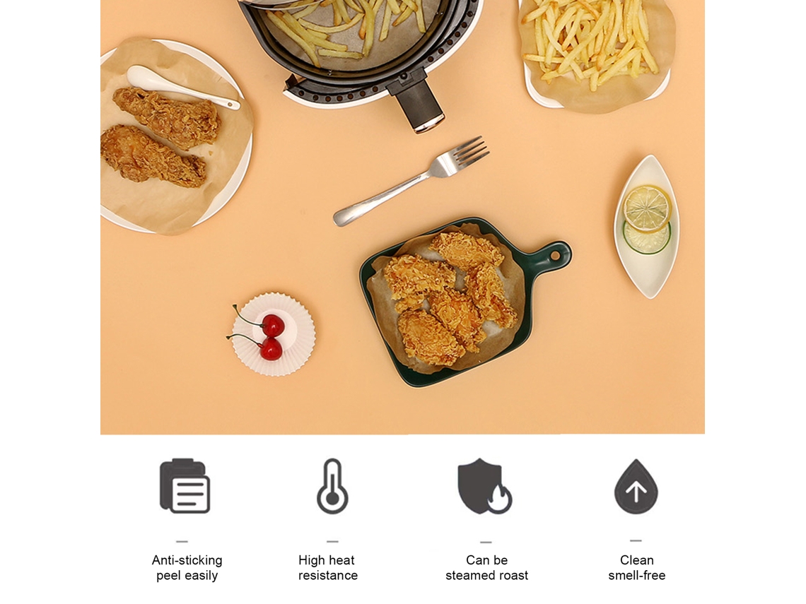 Papel Antiaderente para Air Fryer, Resistente ao Calor, 8.5 Polegadas | S/MARCA