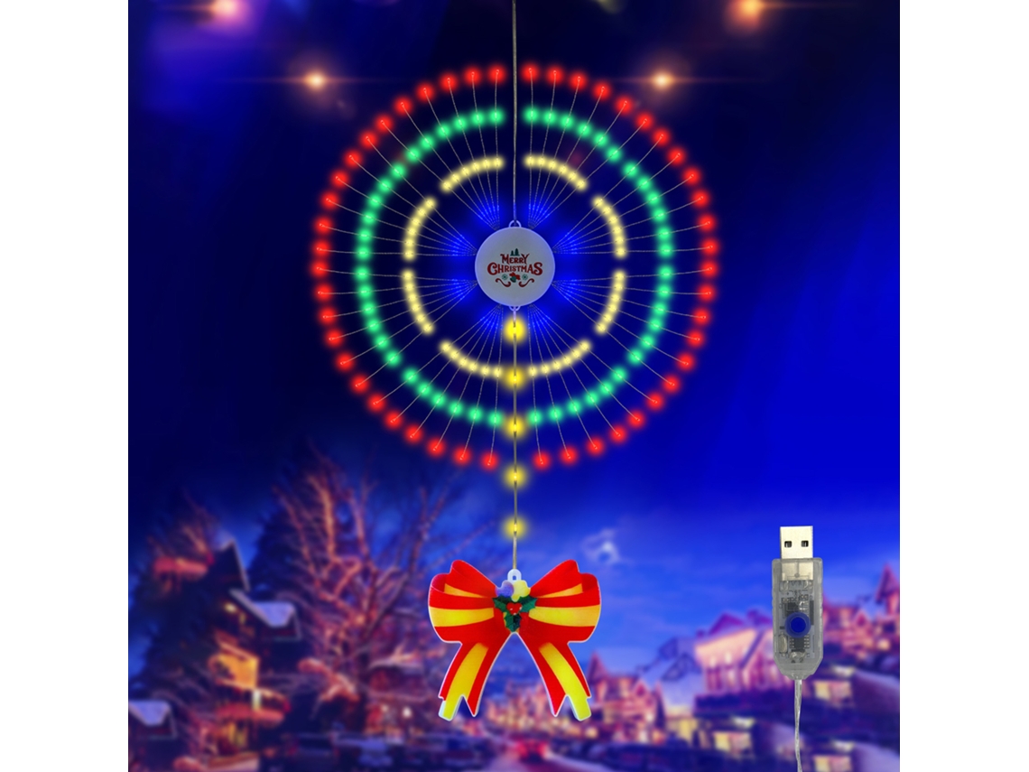 Rebe-luces De Navidad En Forma De Fuegos Artificiales Coloreadas Impermeables Ip65 Con 8 Modos De Iluminación