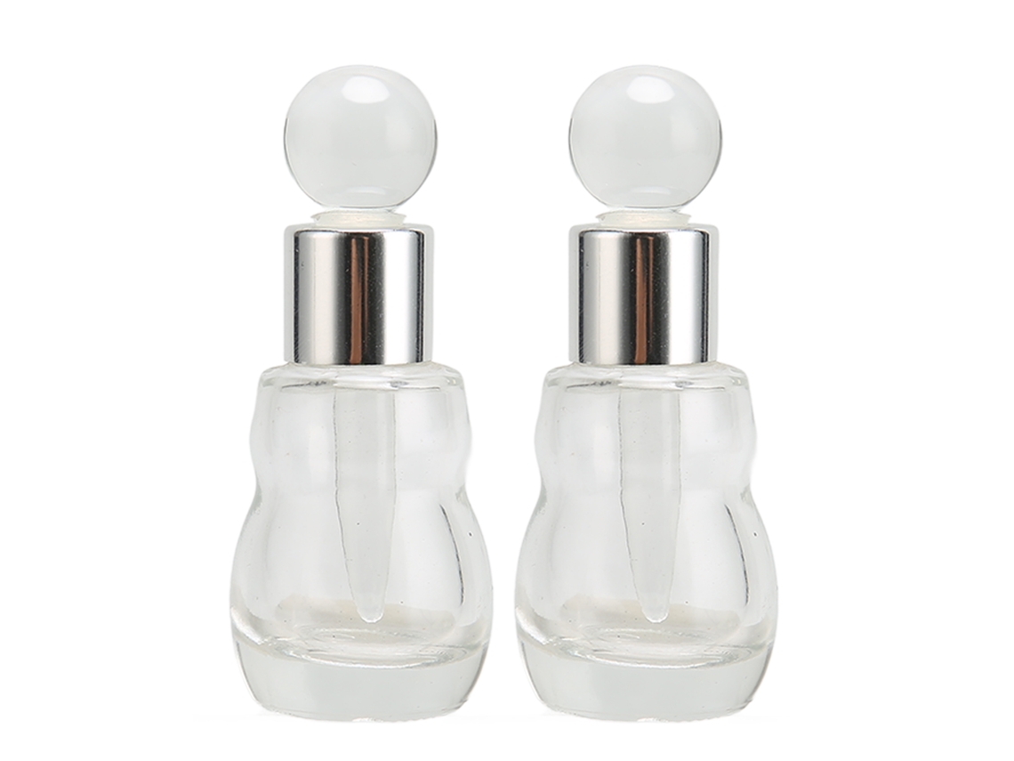 2 Peças 8ml Frascos De Perfume De Vidro Vazios Refiláveis Portáteis Com Varetas De Gota