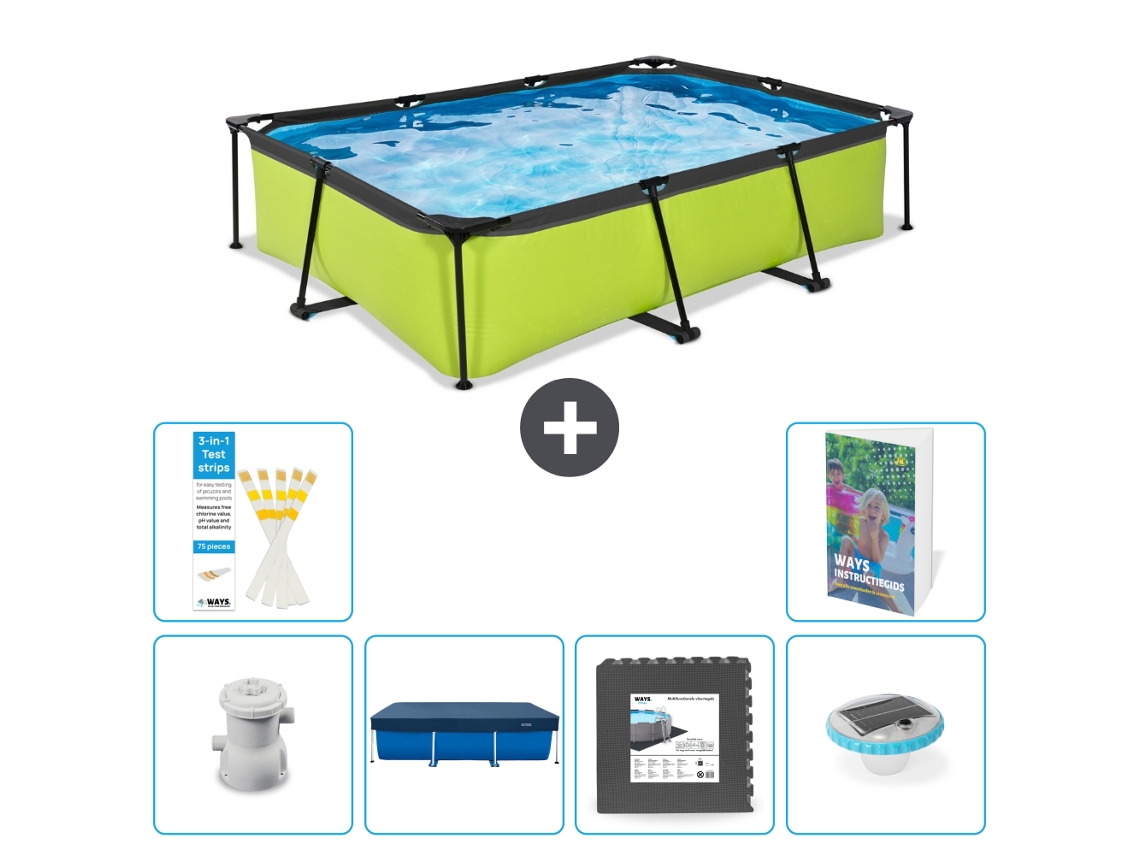 Piscina Exit Retangular 300x200x65 Cm 5 peças S312 EXIT TOYS