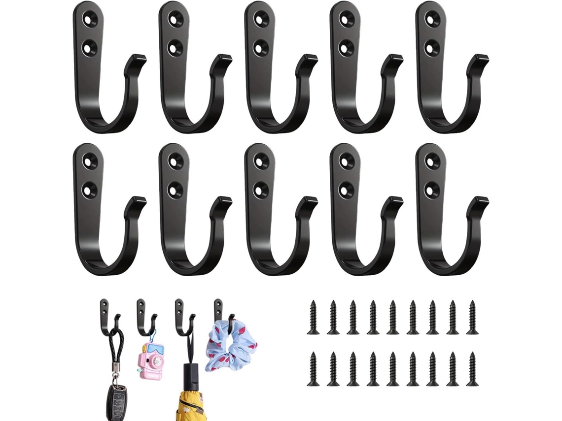 Conjunto De 10 Ganchos Decorativos De Ferro Fundido Para Parede |