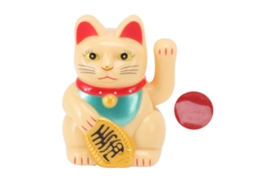 Figura Gato da Sorte LAXISCREED Luz Solar Amarela