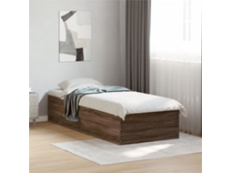 Estrutura Cama 100x200cm Derivados De Madeira Carvalho Castanho