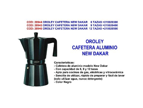 Oroley cafetera new dakar  12 tazas  negro antracita 215020500