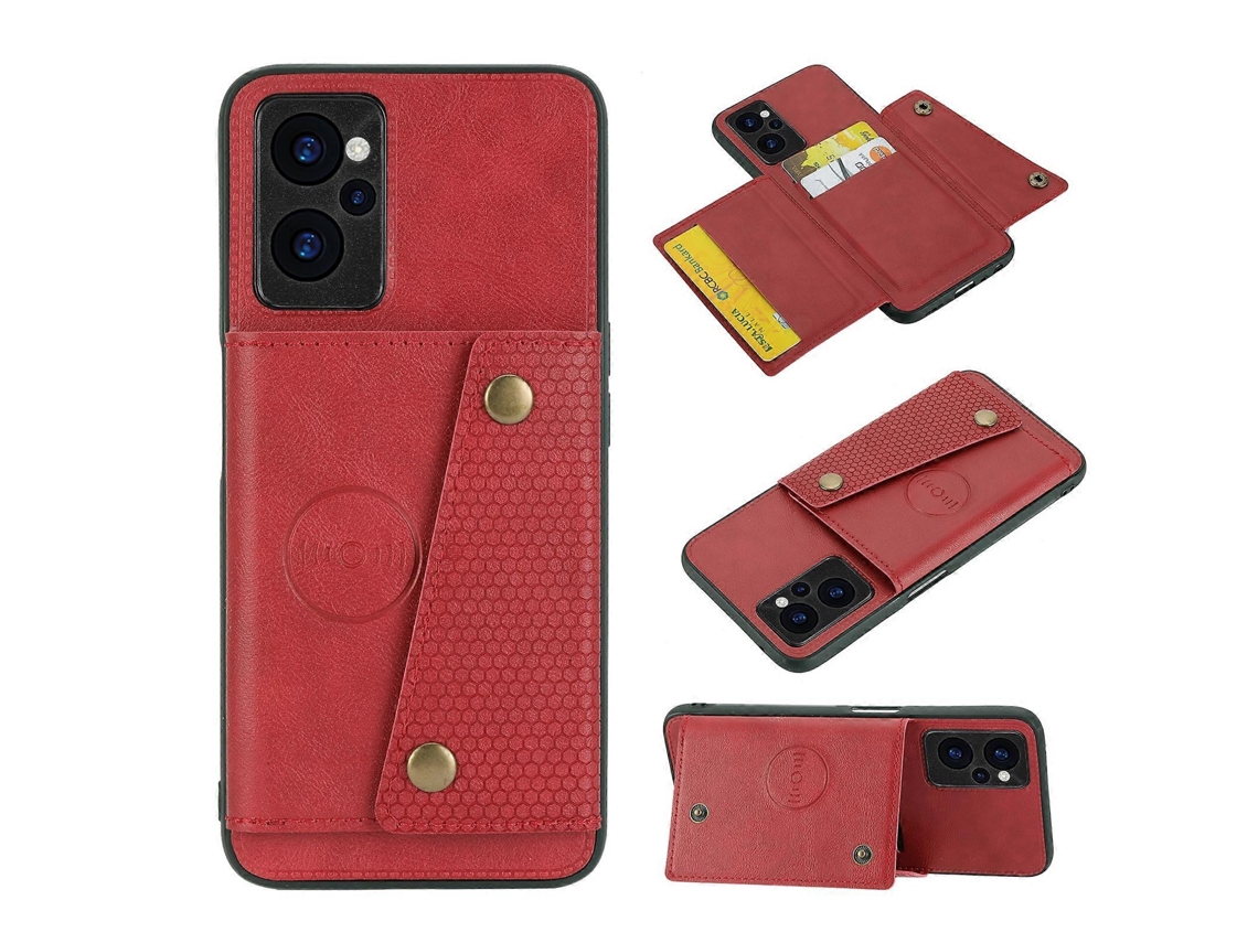 Capa Magnética À Prova De Choque Para Oppo Realme 9i Com Fivela Dupla De Pu Tpu