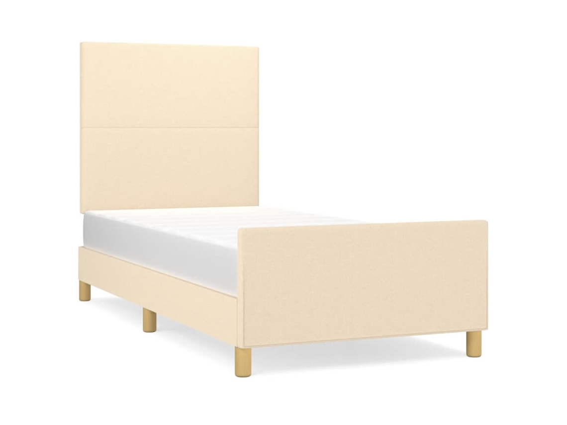 Estrutura de Cama Sem Colchão 90x200 Cm Tecido Creme MAISON EXCLUSIVE