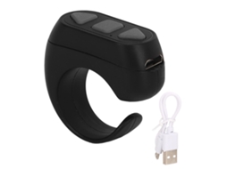 Anillo Control Remoto Bluetooth Para Páginas, Selfie, Tv Y Teléfono Zl 03 Negro