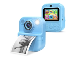 Câmera digital infantil Yizhood com impressão instantânea, papel cartão imprimível de 32 g, azul