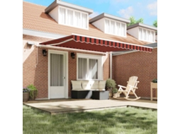 Vidaxl Toldo Retrátil Laranja E Castanho 400 × 300 Cm