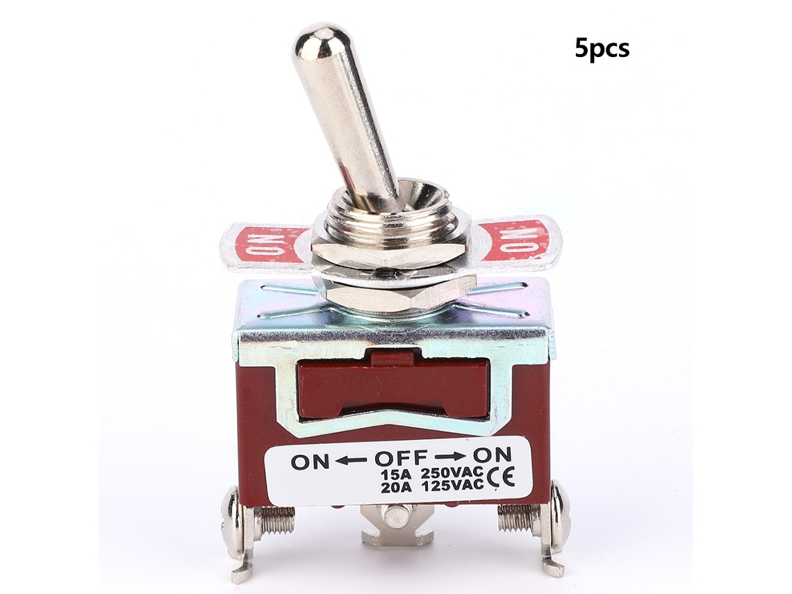 Interruptor Toggle Spst 3 Positions On Off On Monopolar À Prova D'água 5pcs