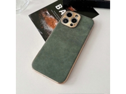 Capa De Celular À Prova De Choque Em Couro Tpu Galvanizado Para Iphone 16 Pro - Verde