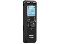 Voz Digital de 16 Gb Gravador Ativado Por Voz 1160 Horas Dispositivo Áudio de Som com Reprodução Leitor de Mp3 Senha Preto