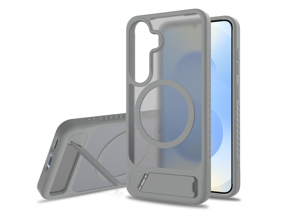 Capa Magnética Para Celular Samsung Com Suporte 2 Em 1, Resistente A Quedas E Não Irrita A Pele.cinza, S26s26