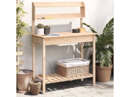 Vidaxl Mesa De Cultivo Com Pia 147,5x44x139,5 Cm Abeto Maciço