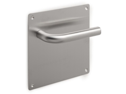 Jogo de puxadores com placas 17x17 cm para portas interiores EMUCA em forma de L Aço inox Níquel satinado