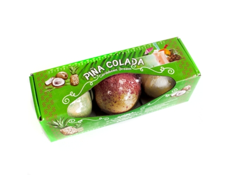 Conjunto de 3 Bombas de Banho de Cocktail Piña Colada 21X6.5X6.5 Cm