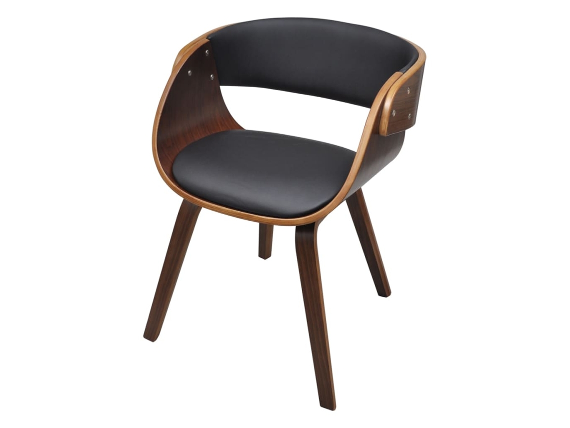Conjunto 1 Cadeira De Jantar Vidaxl Preto Couro Sintético (53 X 52 X 70 Cm)