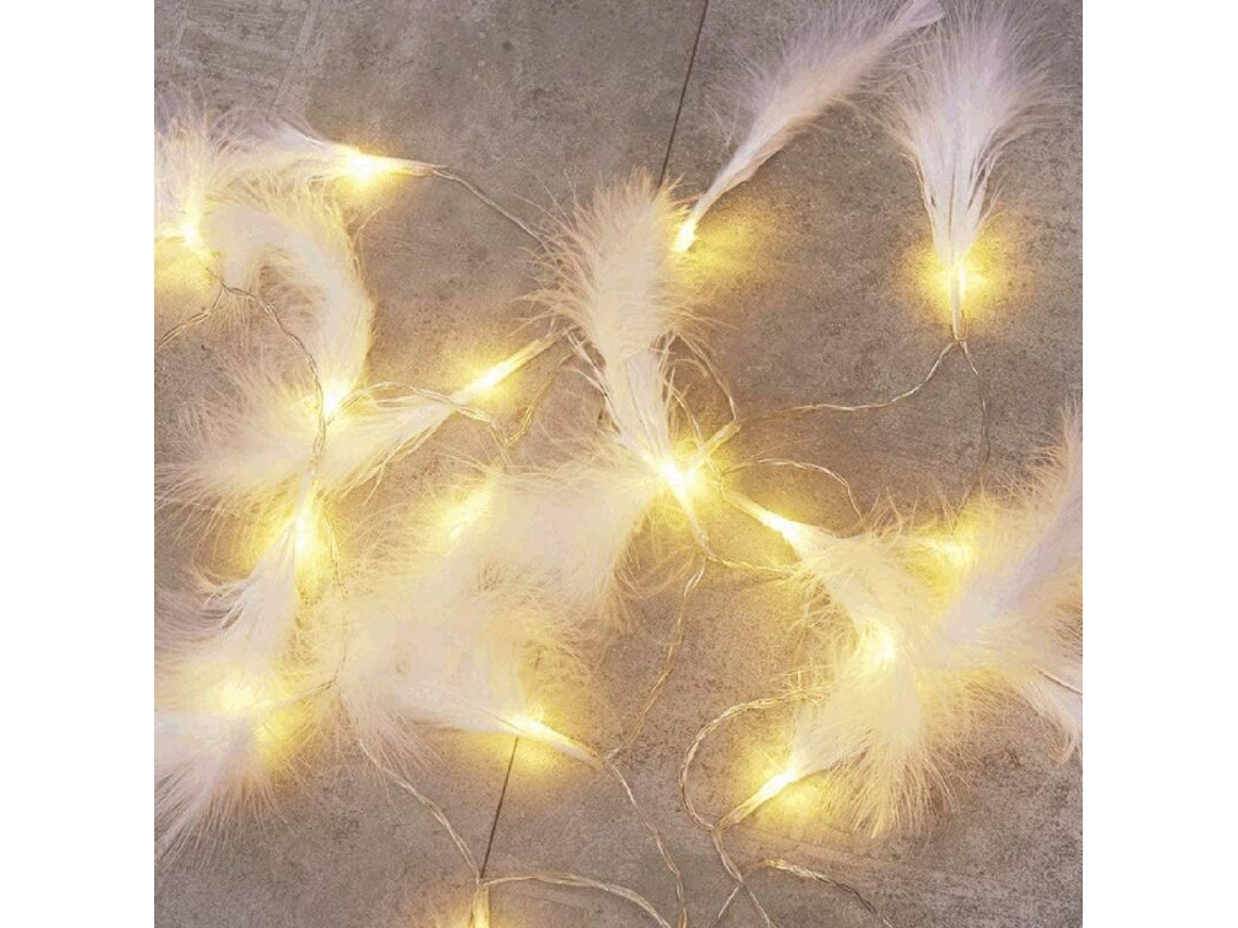 2026 lâmpada Fada de Penas Branca Quente Led 3m 20 Luzes Decorativa Interior Exterior Parede
