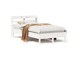 Cama Sem Colchão 75x190 cm Madeira de Pinho Maciça Branco MAISON EXCLUSIVE