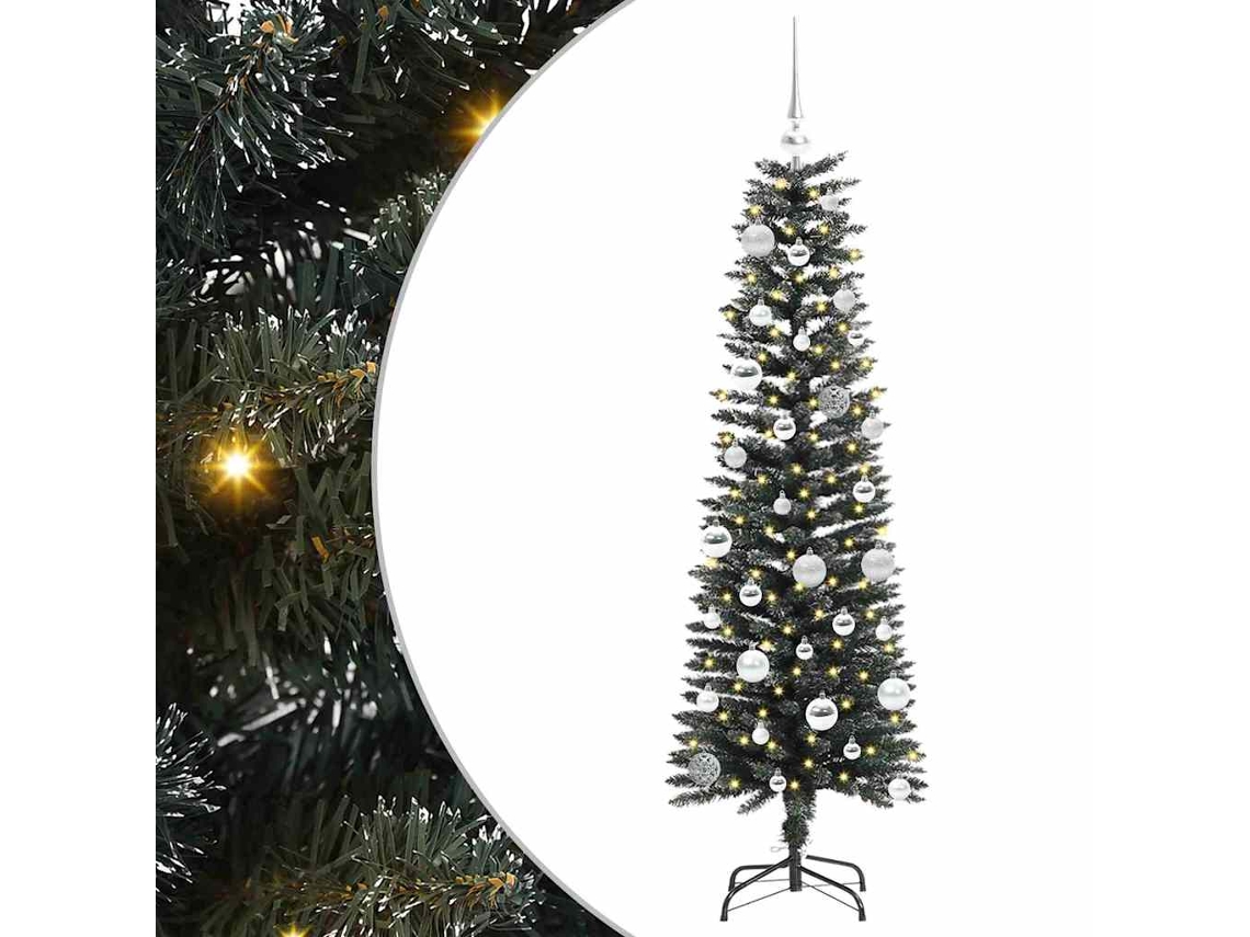 Árvore De Natal Artificial Pré Iluminada Vidaxl Verde Pvc (43 X 43 X 150 Cm)