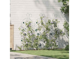 Vidaxl Cerca Para Jardim 3 Unid. Verde 112 X 39,5 Cm Aço