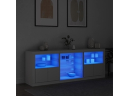 Vidaxl Aparador Com Luzes Led 181,5x37x67 Cm Branco