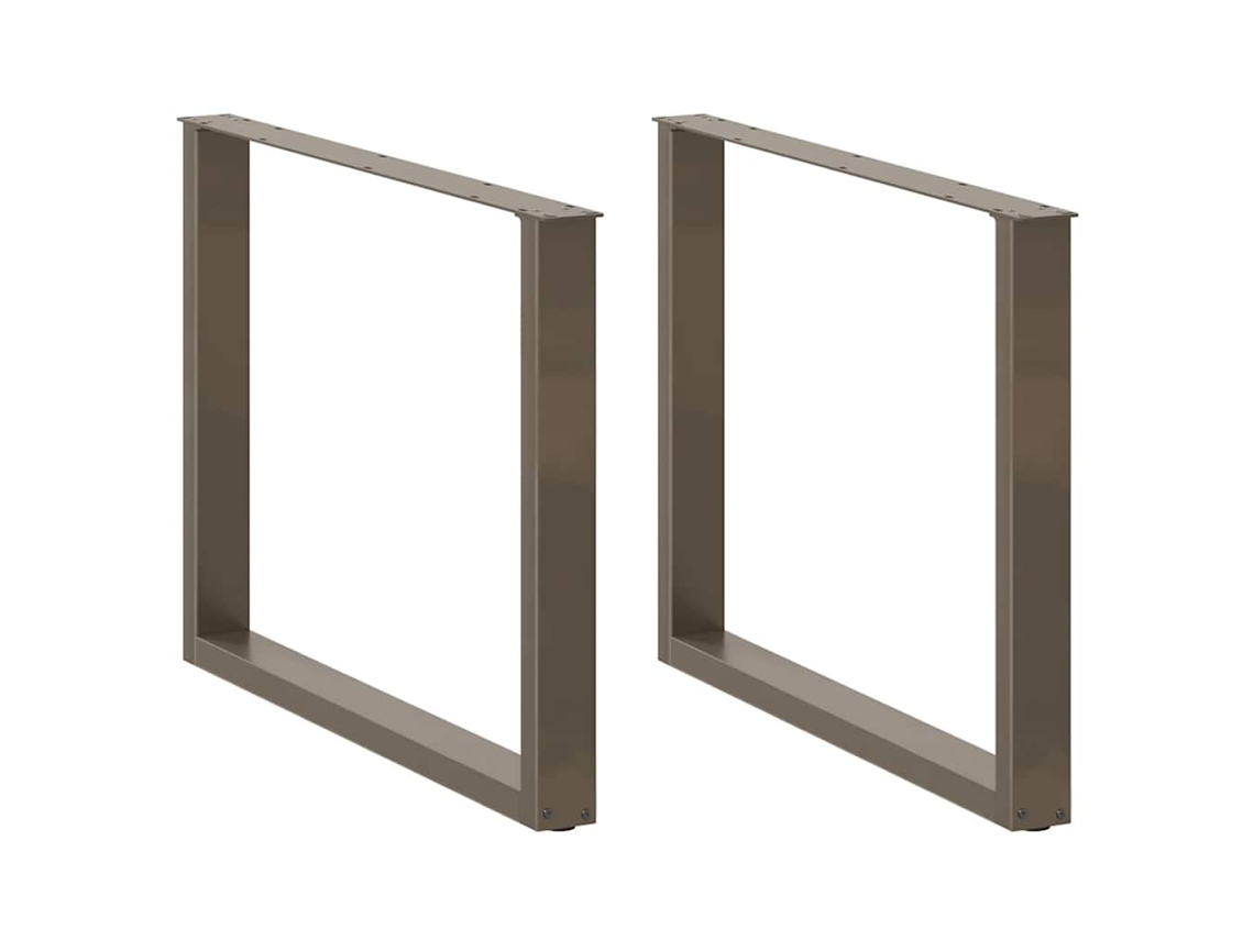 Vidaxl Pés Para Mesa De Jantar Em Formato De U, 3 Peças, Aço Natural, 100x(72-73) Cm, Aço