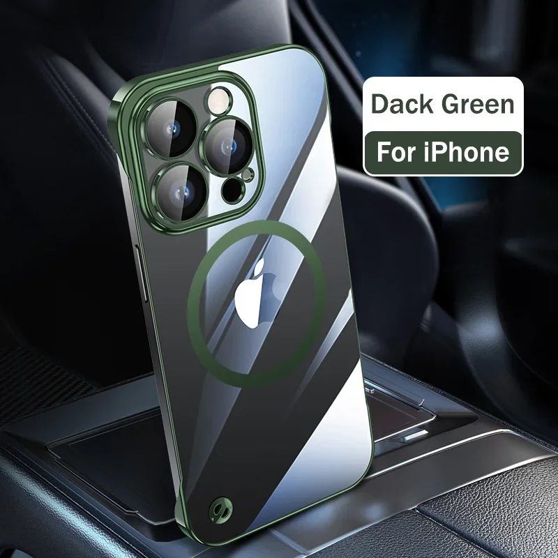 Capa Magnética Ultrafina Para Iphone 16 Pro Max (verde), Com Carregamento Sem Fio E Feita De Policarbonato.