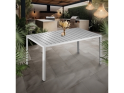 Mesa TECTAKE de Jardim de Alum�nio Bianca com P�s Ajust�veis em Altura 150x90x74,5cm