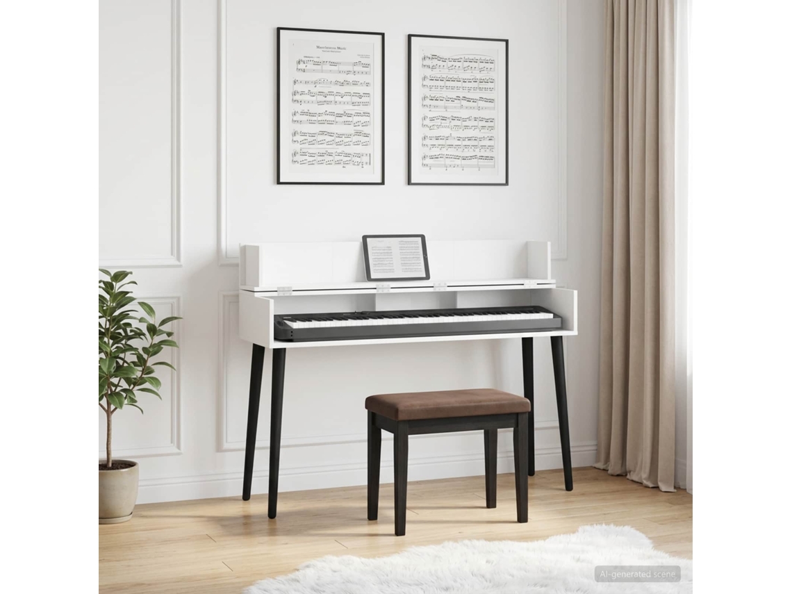 Vidaxl Mesa De Estúdio Branco 152 X 40 X 19,5 Cm Derivados De Madeira