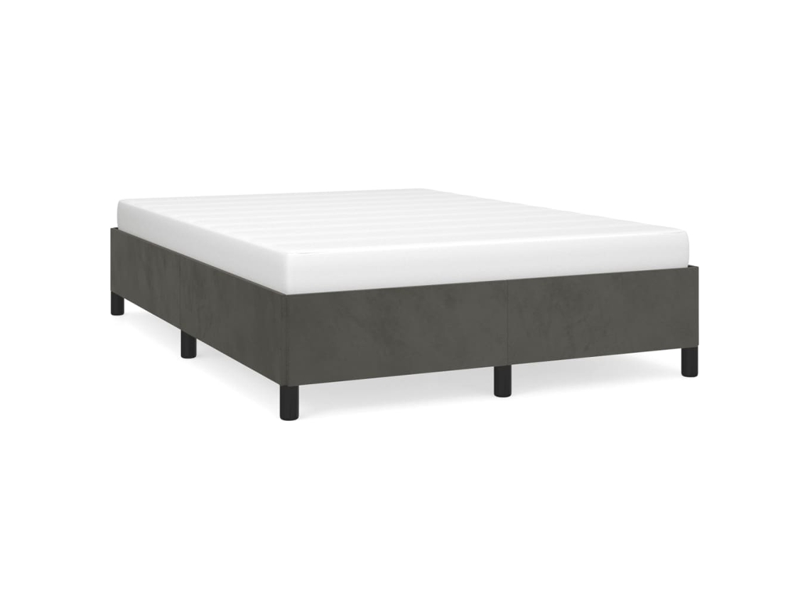Estrutura de Cama Sem Colchão Veludo Cinzento Escuro MAISON EXCLUSIVE (140x200 cm)