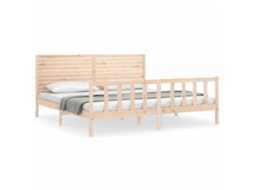Estrutura de Cama Super King Size com Cabeceira Madeira Maciça MAISON EXCLUSIVE (sem dimensões)