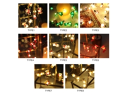 Luz de Fita Natal 2m 20 LEDs de Árvore com Modos IP42 3 Pilhas AA MARCA