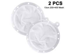2 Peneiras de Bocal, Peneira de Filtro de Nylon para Bocal de 13cm e 15cm, Malha 200+400, Material Nylon+PP, 13 cm