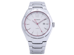 Relógio de quartzo masculino Curren, elegante e moderno (branco)