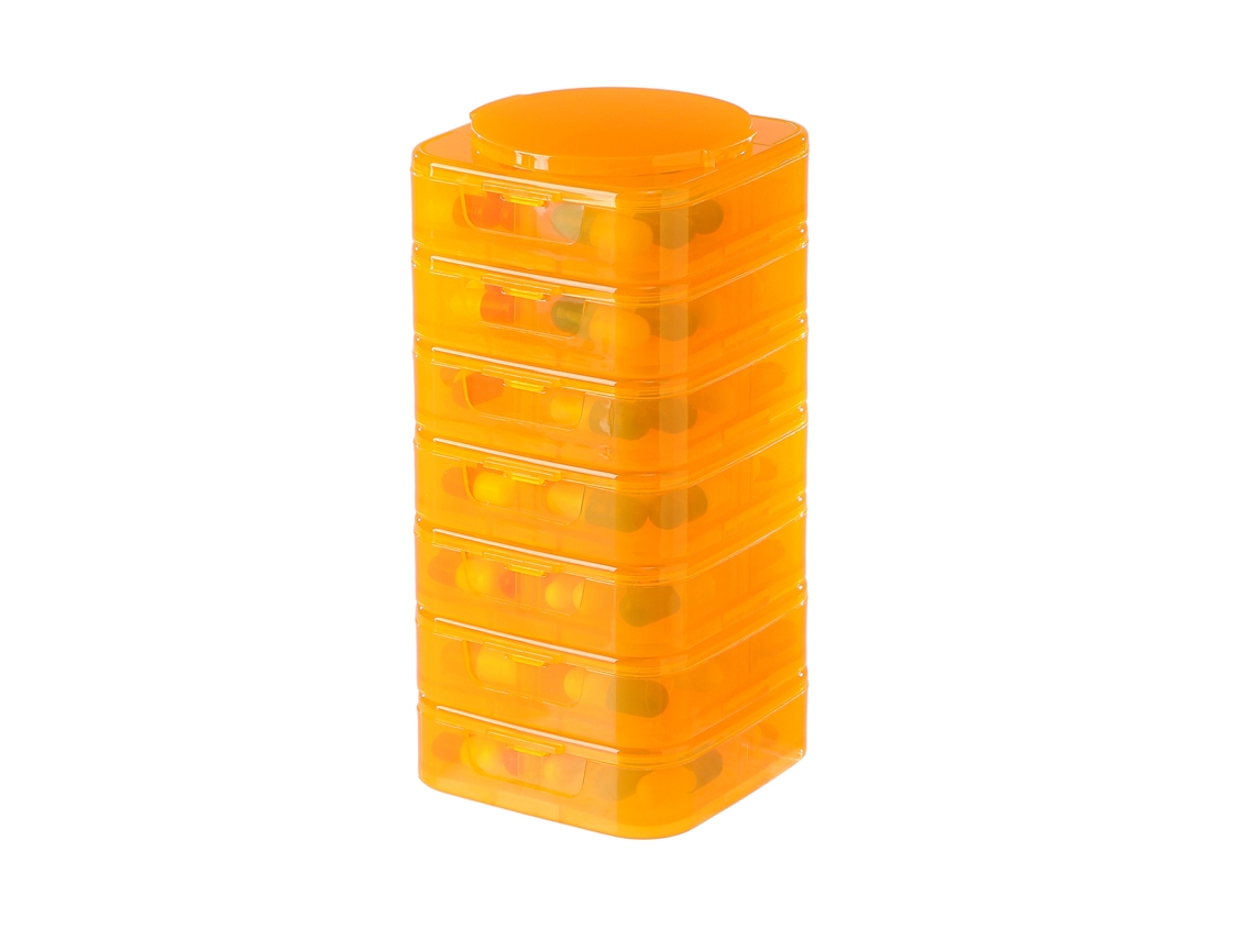 Organizador Semanal de Comprimidos CHRUI 7 Dias Empilhável Desmontável Sem Bpa (laranja)