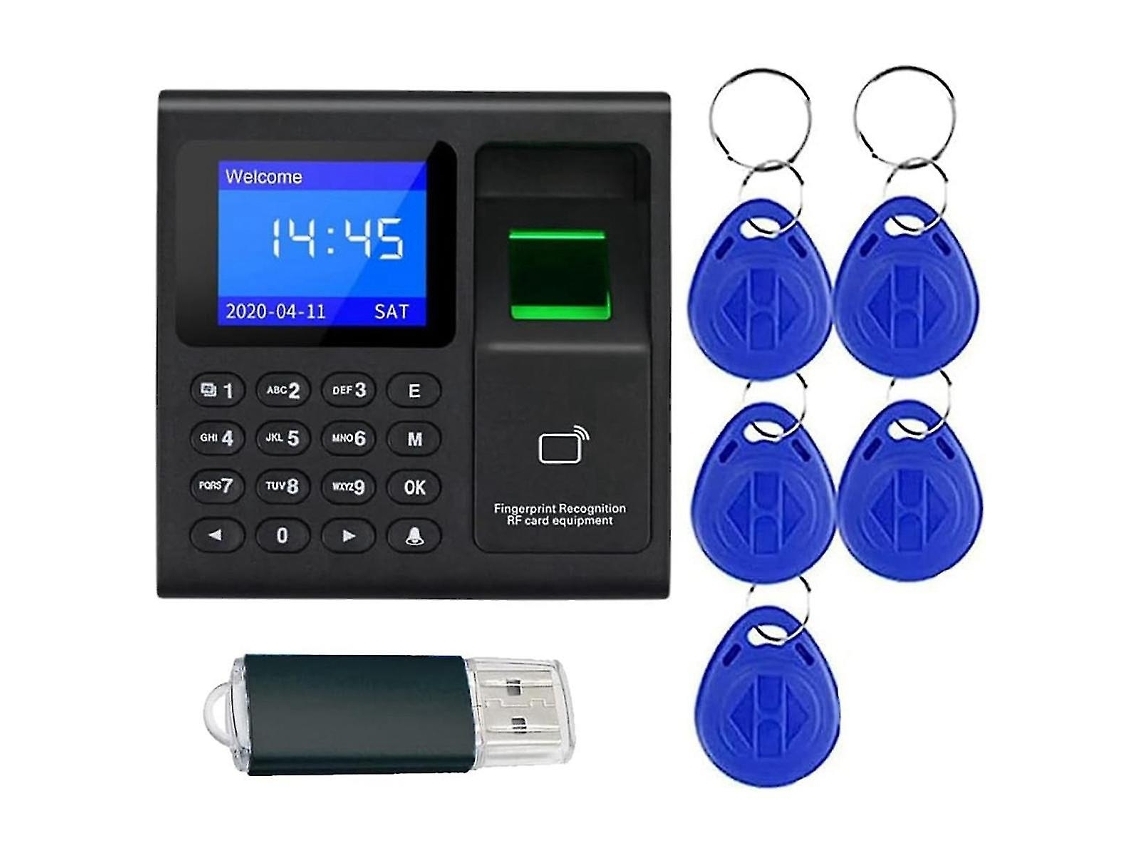 Máquina De Ponto De Presença Com Digital, Senha E Rfid, Compatível Com Funcionários (Outlet Grade A - Inglês)