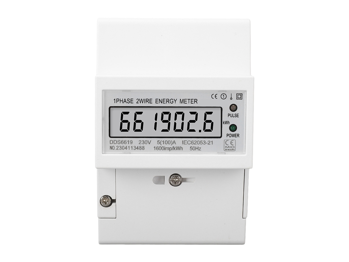 Medidor de Electricidade Monofásico 2 Hilos LCD 5a 100a S/MARCA