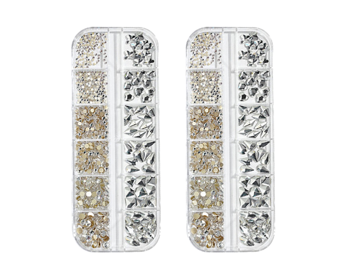 Kit De 2 Peças De Strass Para Arte De Unhas Strass De Cristais Ab Para Unhas Pedras De Unhas De Várias Formas Planas -St-08 ZMDECQNA