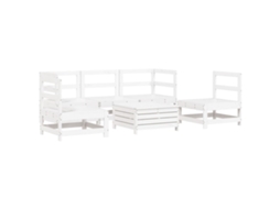 Conjunto de 6 Sofás de Jardim Madeira de Pinho Maciça Branco MAISON EXCLUSIVE
