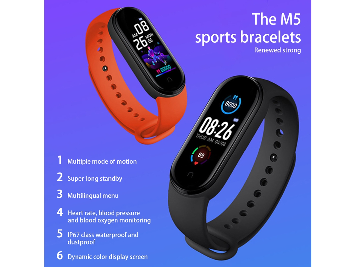 Mali pulseira Inteligente 0.96 Polegadas Monitor Cardíaco Pressão Oxigênio Ip67 Bt Fitness Tracker para Android Ios
