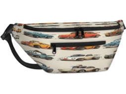 Bolsa Transversal Tropicallife com Estampa de Carrinhos POLÍESTER 38x25x19 cm
