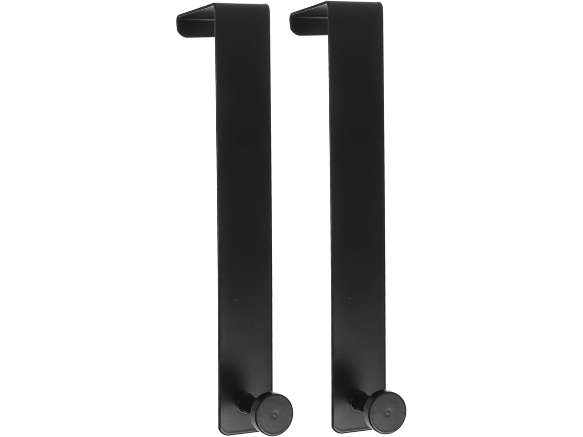 Ganchos De Porta Em Ferro Preto, Conjunto De 2, Sem Necessidade