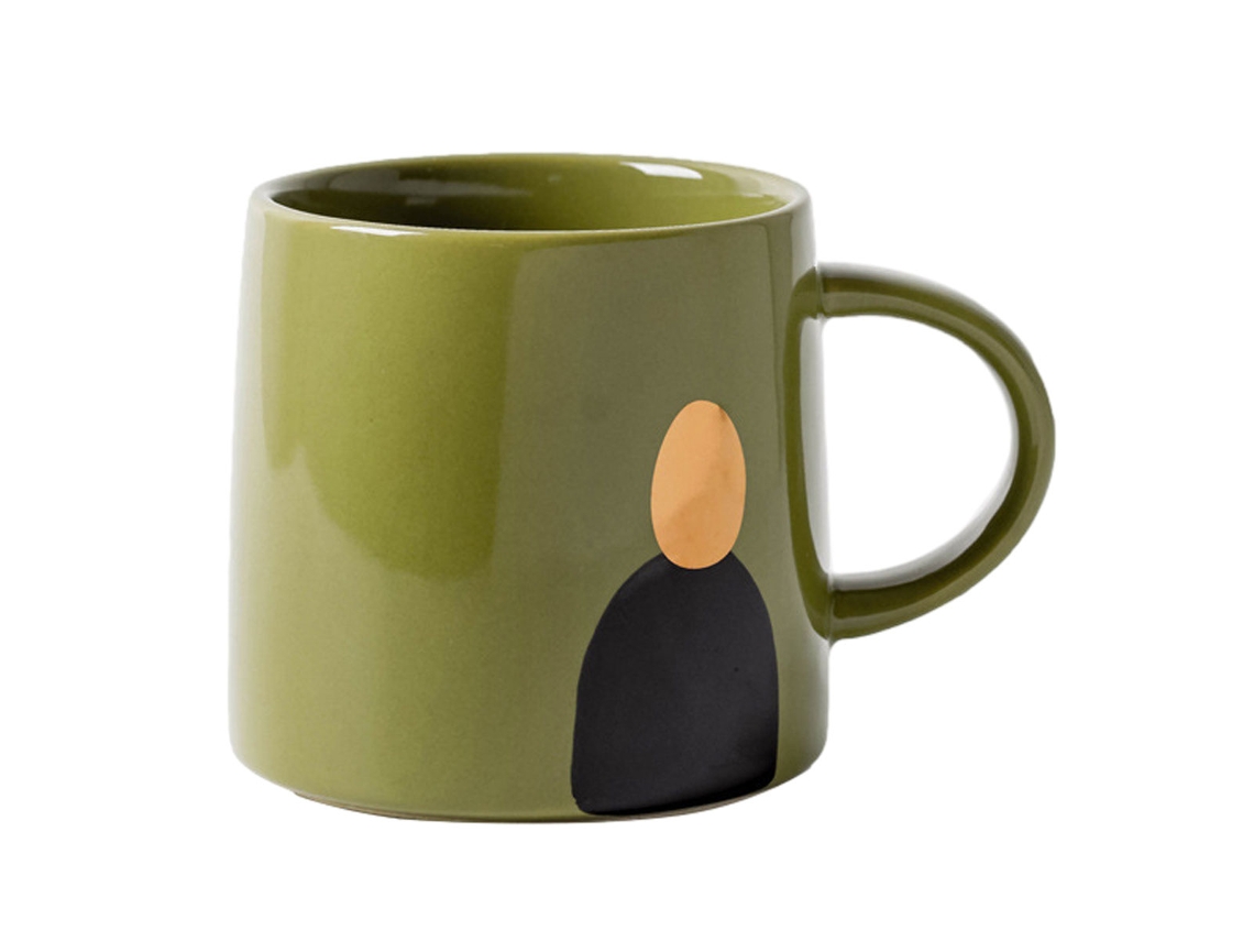 Caneca de Cerâmica de 380Ml Caneca de Chá para Escritório e Lar Caneca Moderna com Design Abstrato NEVEANCE