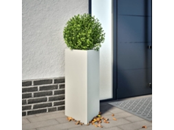 Vidaxl Vaso/floreira De Jardim Triangular 40x34,5x75 Cm Aço Branco