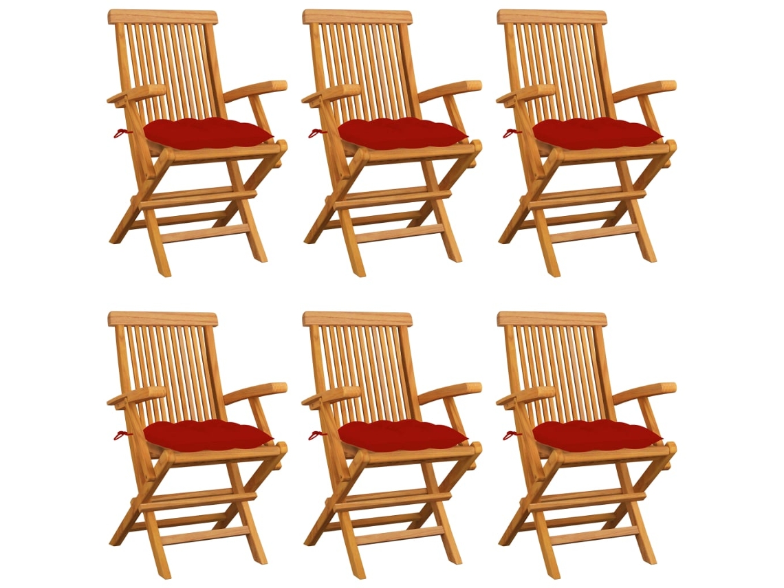 Folding Chair, Folding Chairs Vidaxl Vermelho Teca (n/a)