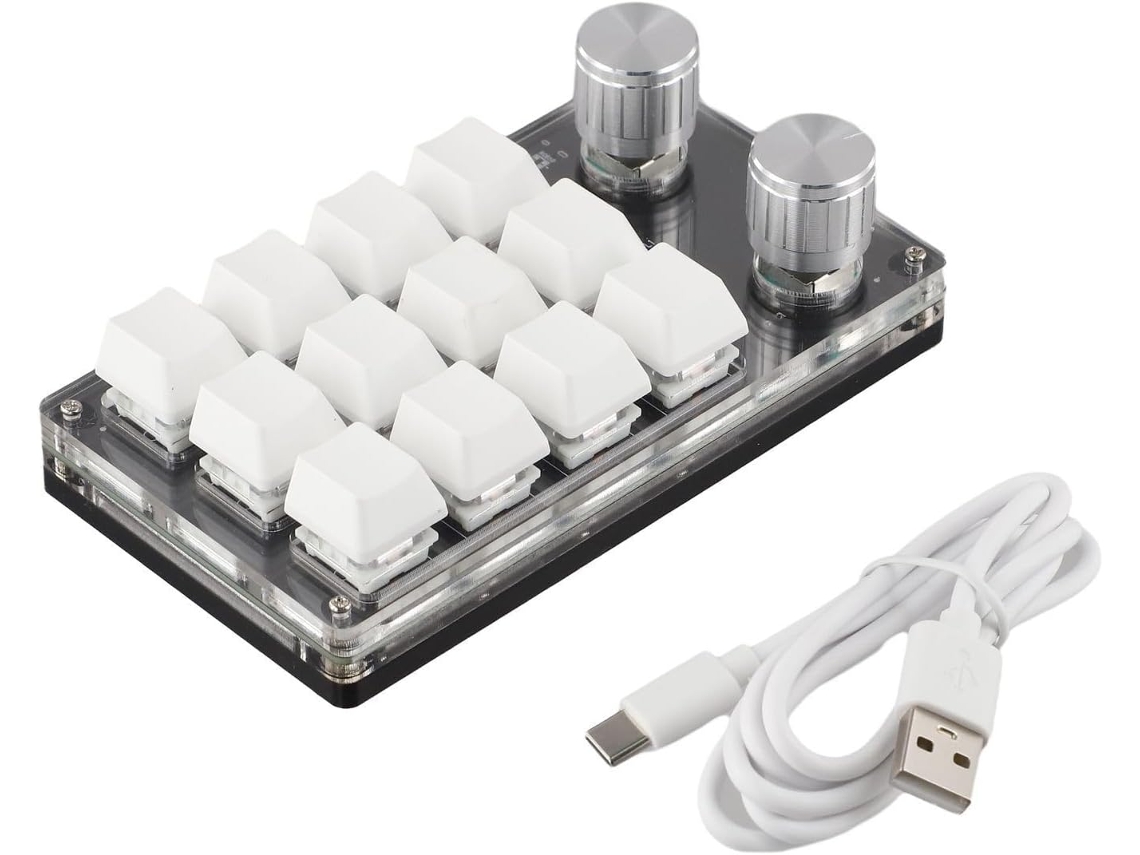 Teclado Mecânico Programável com 12 Teclas e 2 Botões, Compatível com Usb para Windows, Macos e Linux. SFUSHOS