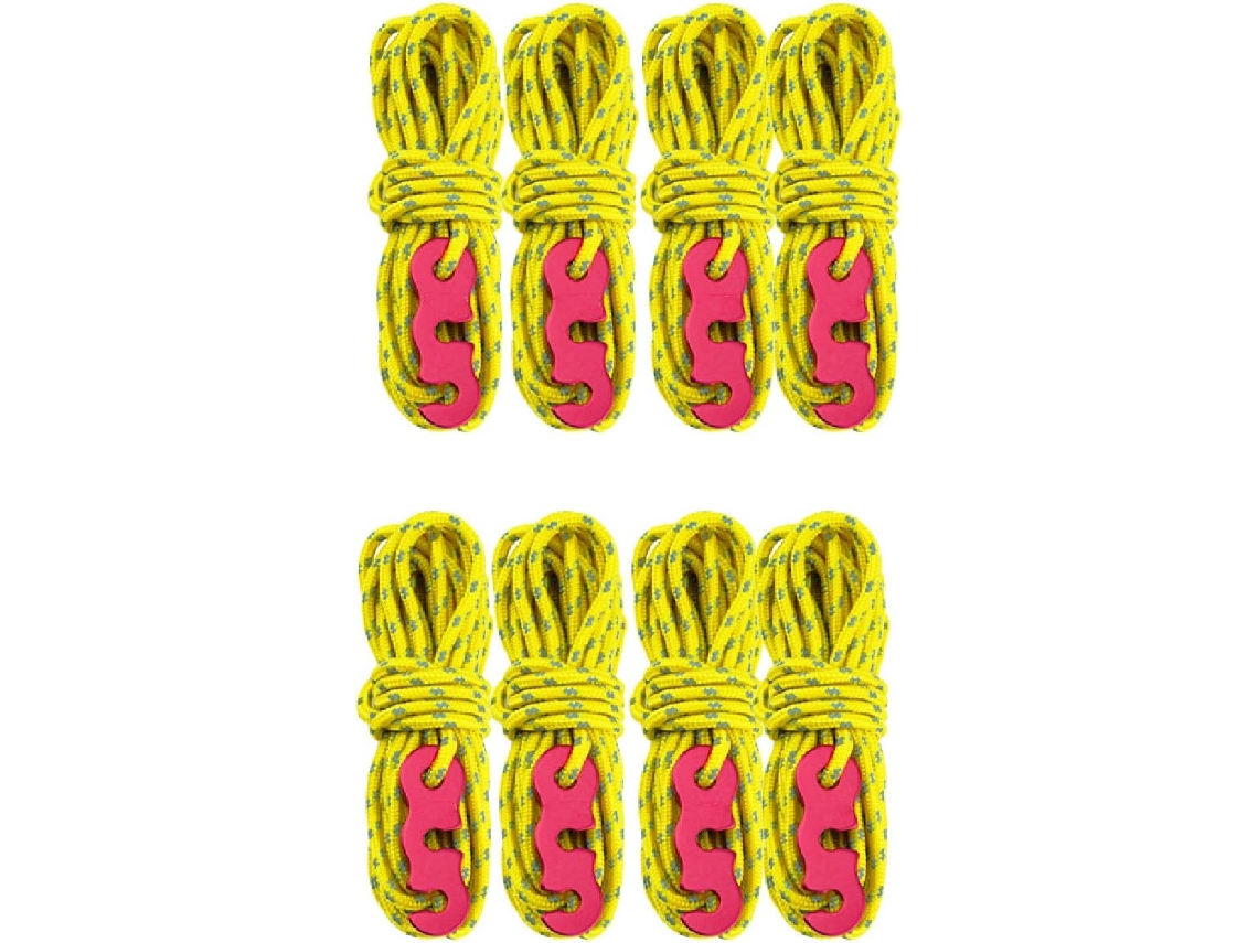 Corda Refletora para Tenda, Nylon 4m, 3mm Diâmetro, Tensor, Camping, 4 Peças