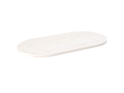 Vidaxl Tampo De Mesa Oval 90x45x2,5 Cm Madeira De Pinho Maciça Branco