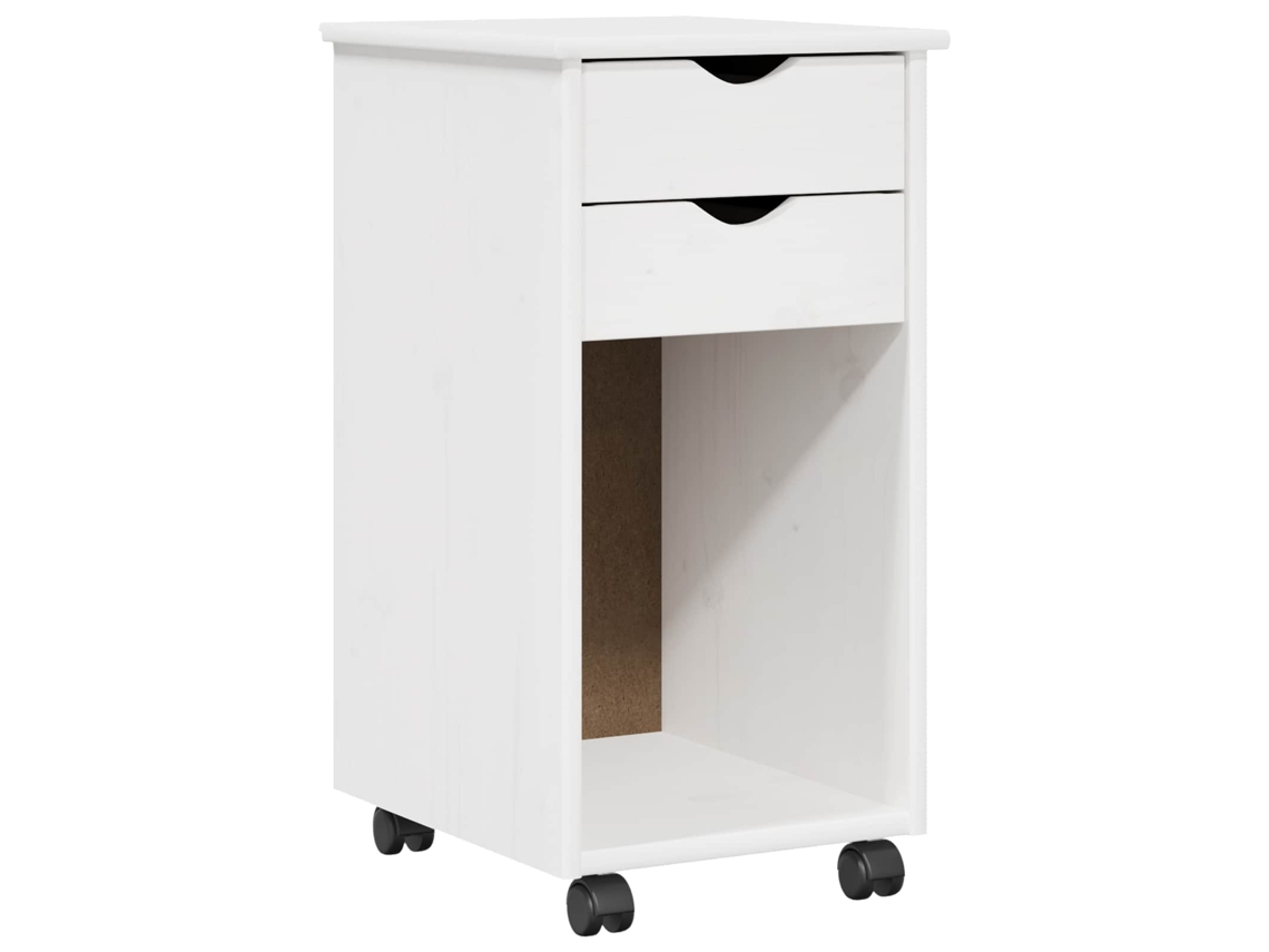 Conjunto 1 Gabinetes De Armazenamento Vidaxl Branco Madeira De Pinho Maciça (34 X 39 X 65,5 Cm)